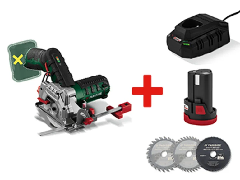 PARKSIDE® Scie circulaire + batterie + chargeur + lames de scie