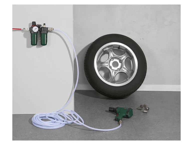 PARKSIDE® Enrouleur de tuyau pneumatique PDST 10 B3 / Unité de maintenance pneumatique 3 en 1.  PDWE 8 B2