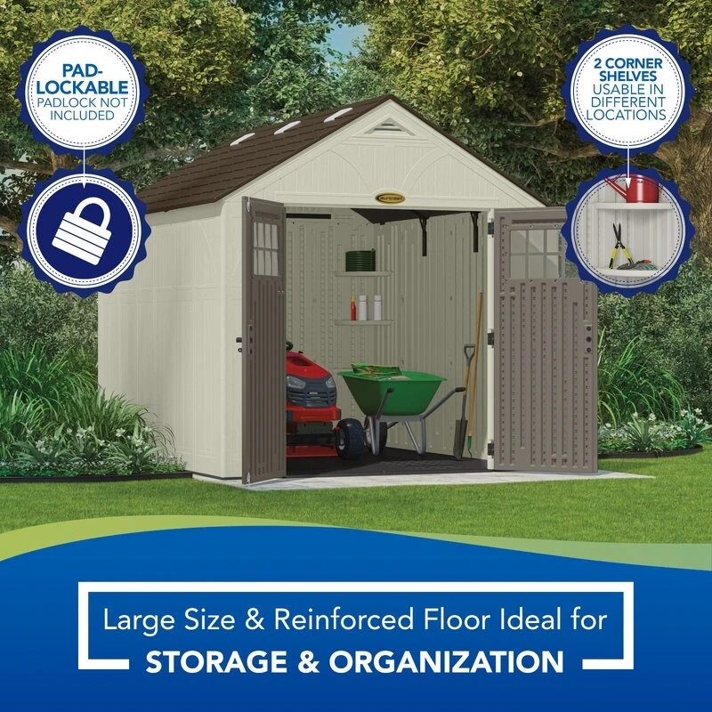 Outdoor Herb 8 ft. wide x 10 ft. deep plastic storage shed