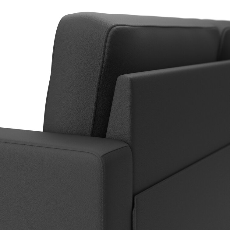 Milton 76” Vegan Leather Square Arm Sofa