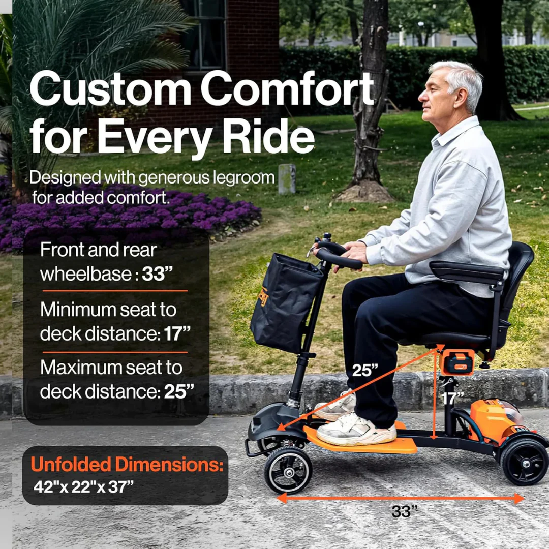 SuperHandy Passport Prime Mobility Scooter - Foldable, 48V Li-Ion Battery