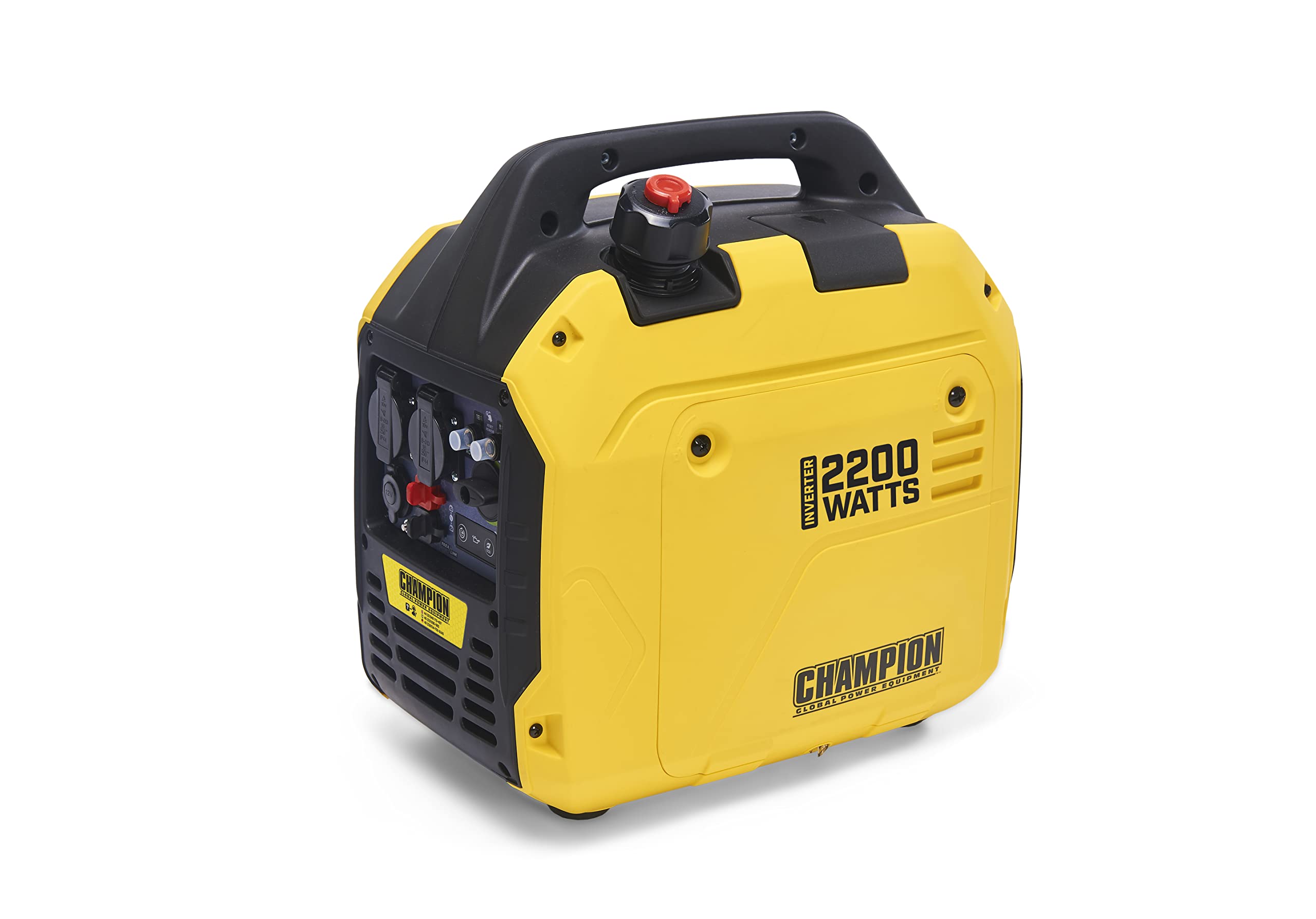 Champion Power Equipment The Mighty Atom Power Generator (2200W Inverter Petrol Only, 58dBA - 7m Distance, 12V DC Socket and Dual Port USB Adapter, for Camping / Outdoor) 9200i-EU