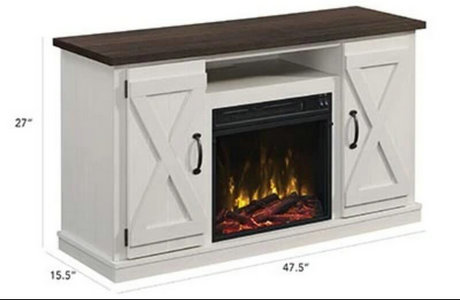 Killian Electric Fireplace Media Console in Two-Tone - 18MM6127-TPG035